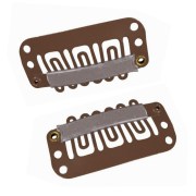 Toupet Clips rounded brown 25mm Ellen Wille